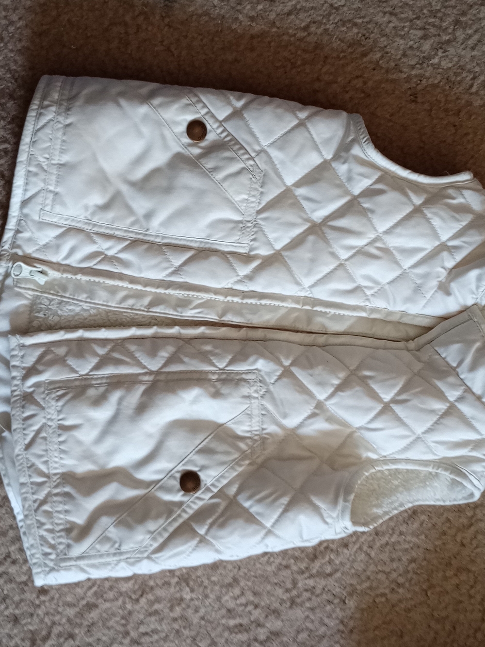 GAP Girls White Quilted Puffer Vest